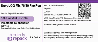 Novolog Mix 70 30 Flexpen 100 Units mL(u 100) 70518 2119 00